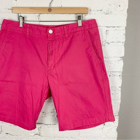 Bonobos Pink 9 Inch Inseam Mens Chino Flat Front Shorts 35 - Picture 2 of 7